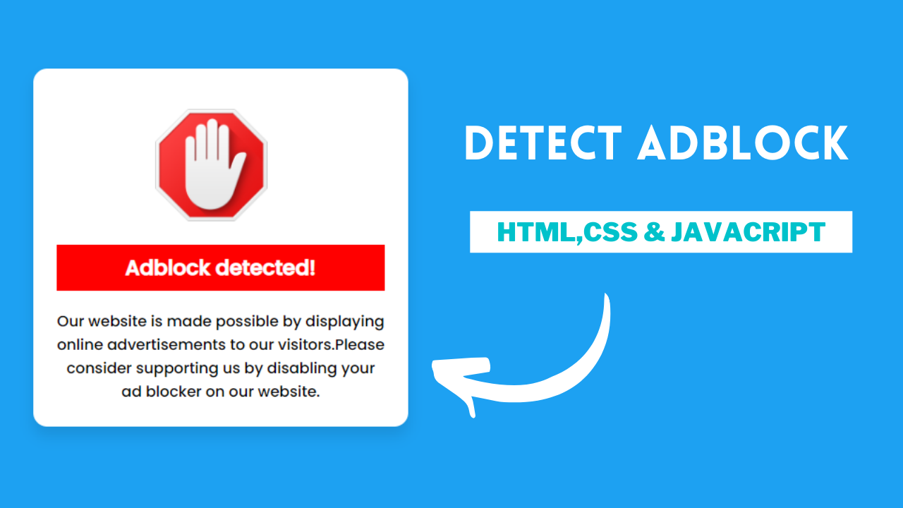 AdBlock Detector with HTML, CSS and JavaScript