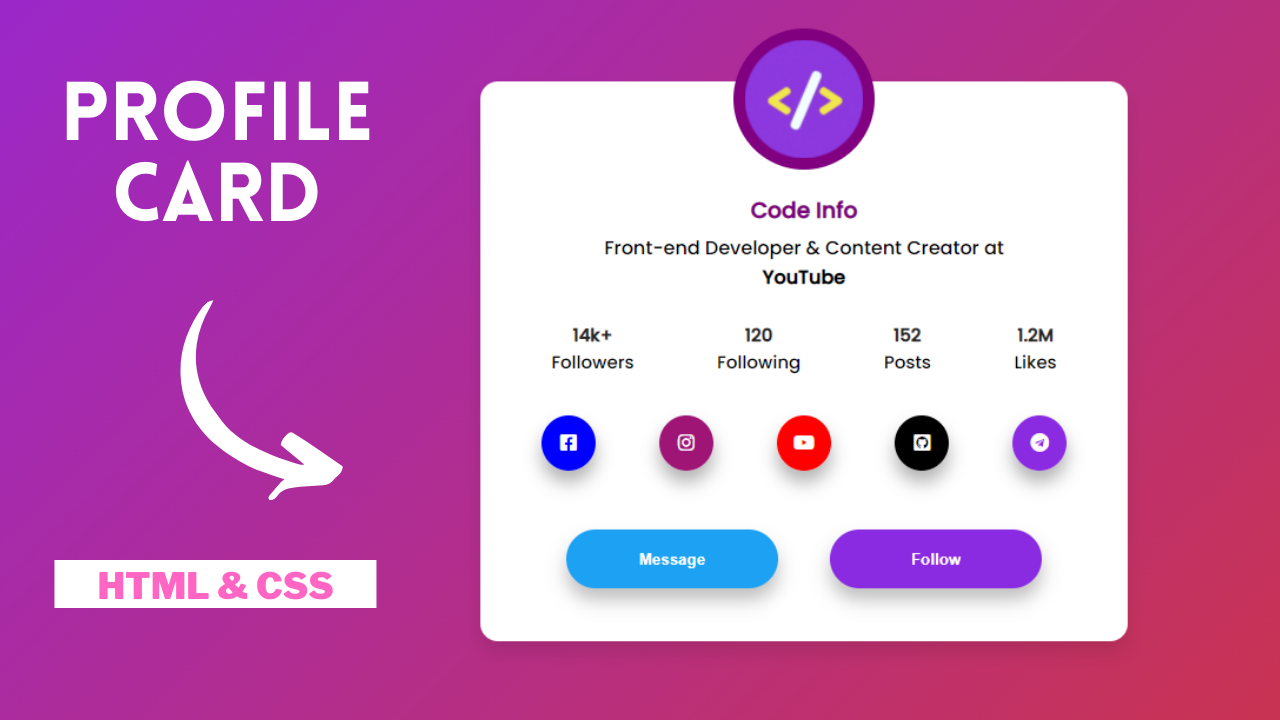 How to create Profile Data Card with HTML and CSS