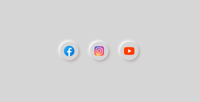 Neumorphism Social Icons with HTML & CSS